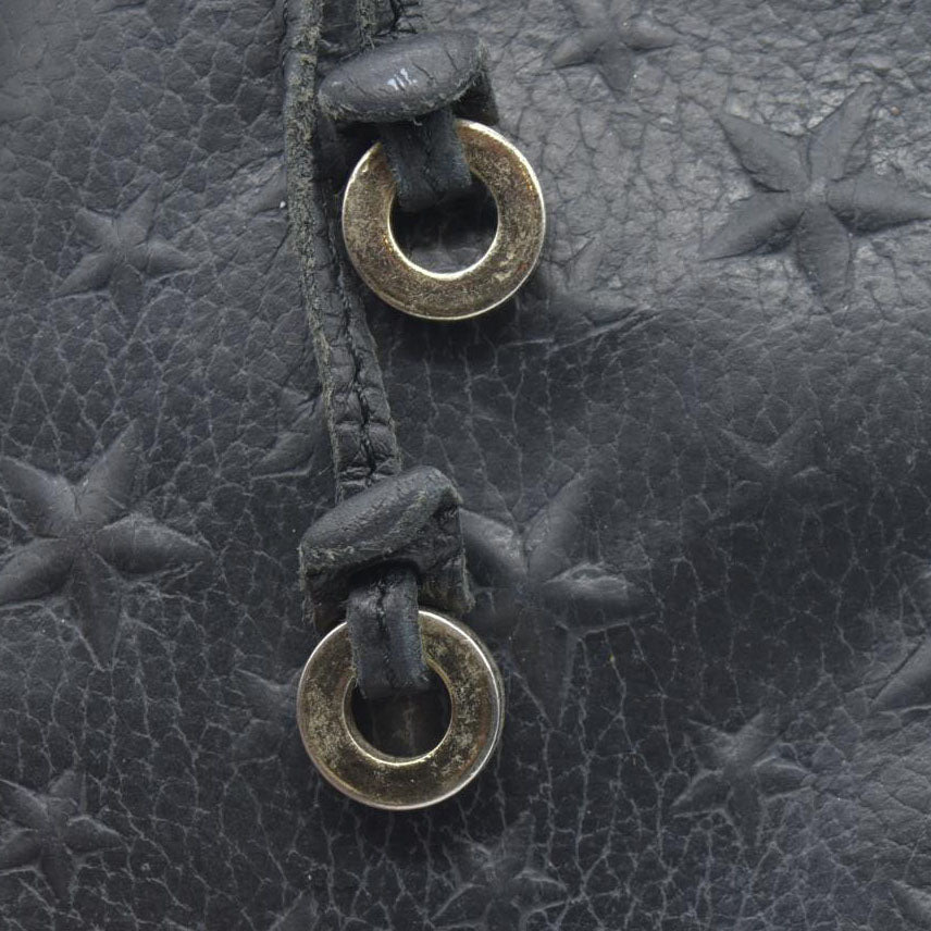 JIMMY CHOO Zip Around Leather Long Wallet Black with Star Studs