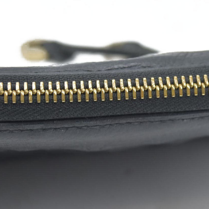 JIMMY CHOO Zip Around Leather Long Wallet Black with Star Studs