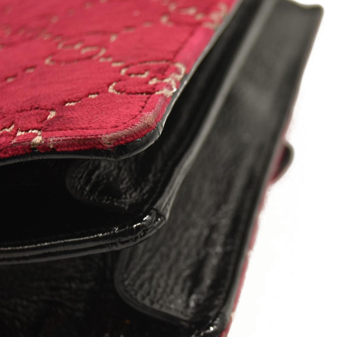 Gucci  Velvet Skipper Crystal GG Monogram Small Dionysus Shoulder Bag Red Cipria Black Black Diamond