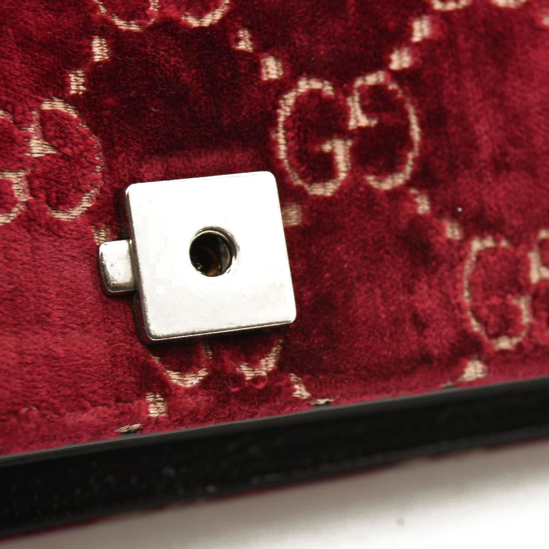 Gucci  Velvet Skipper Crystal GG Monogram Small Dionysus Shoulder Bag Red Cipria Black Black Diamond