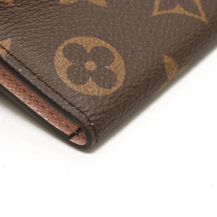 LOUIS VUITTON Monogram Emilie Wallet Rose Ballerine