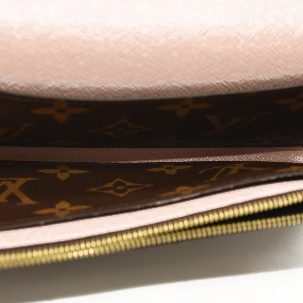 LOUIS VUITTON Monogram Emilie Wallet Rose Ballerine