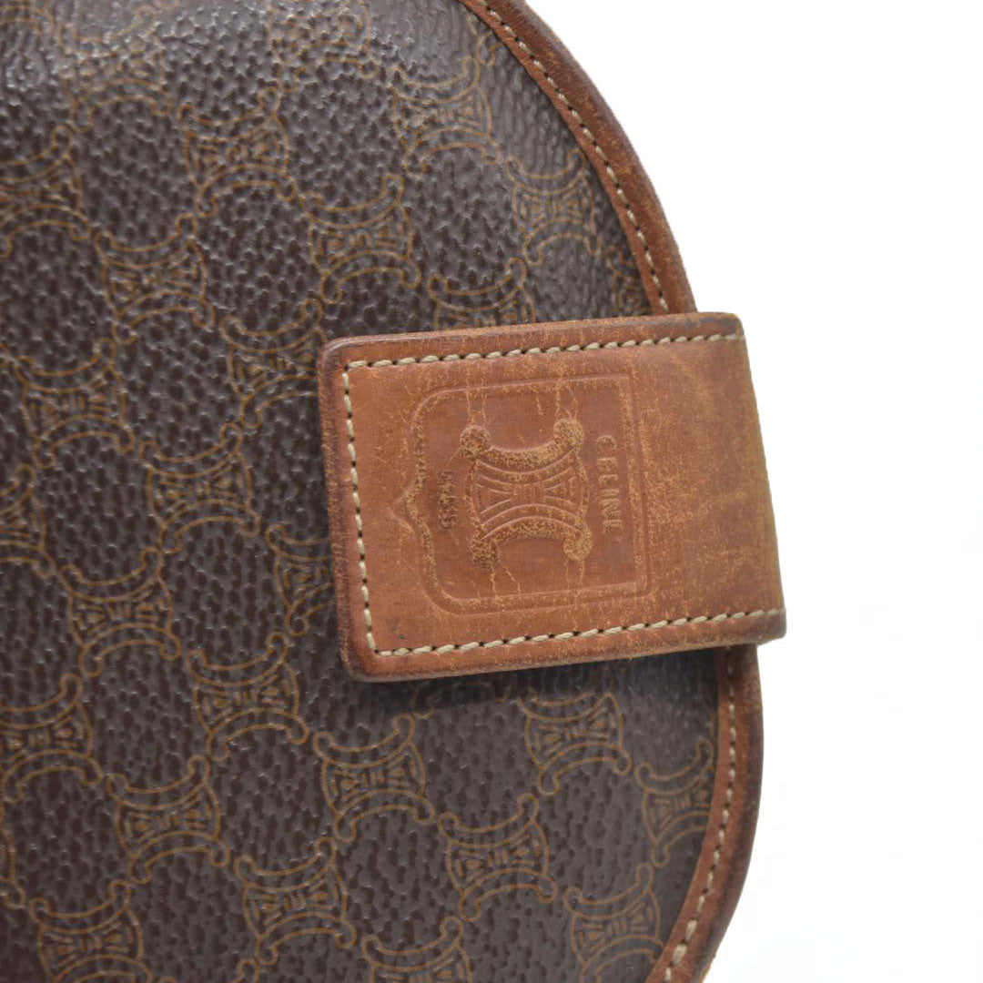 Celine Vintage Bifold Leather Brown Wallet Medium Folding Card Bill Horseshoe