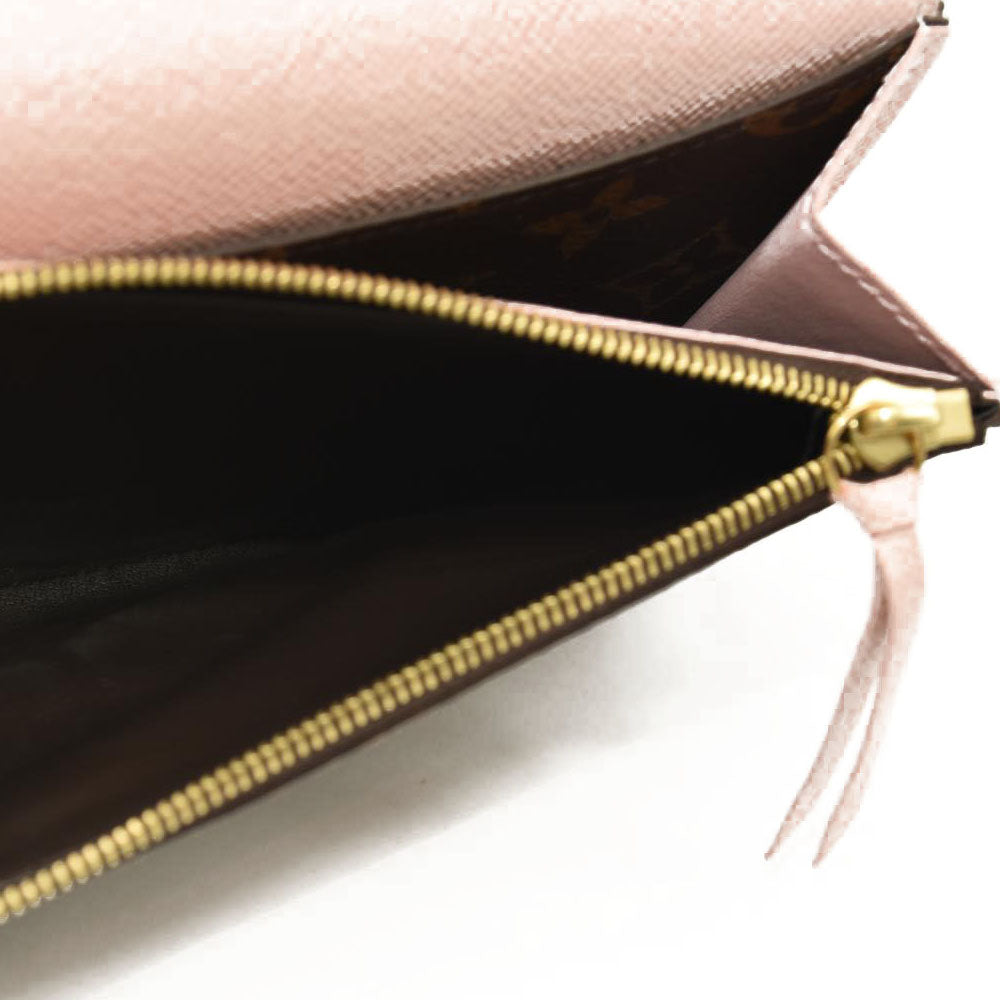 LOUIS VUITTON Monogram Emilie Wallet Rose Ballerine