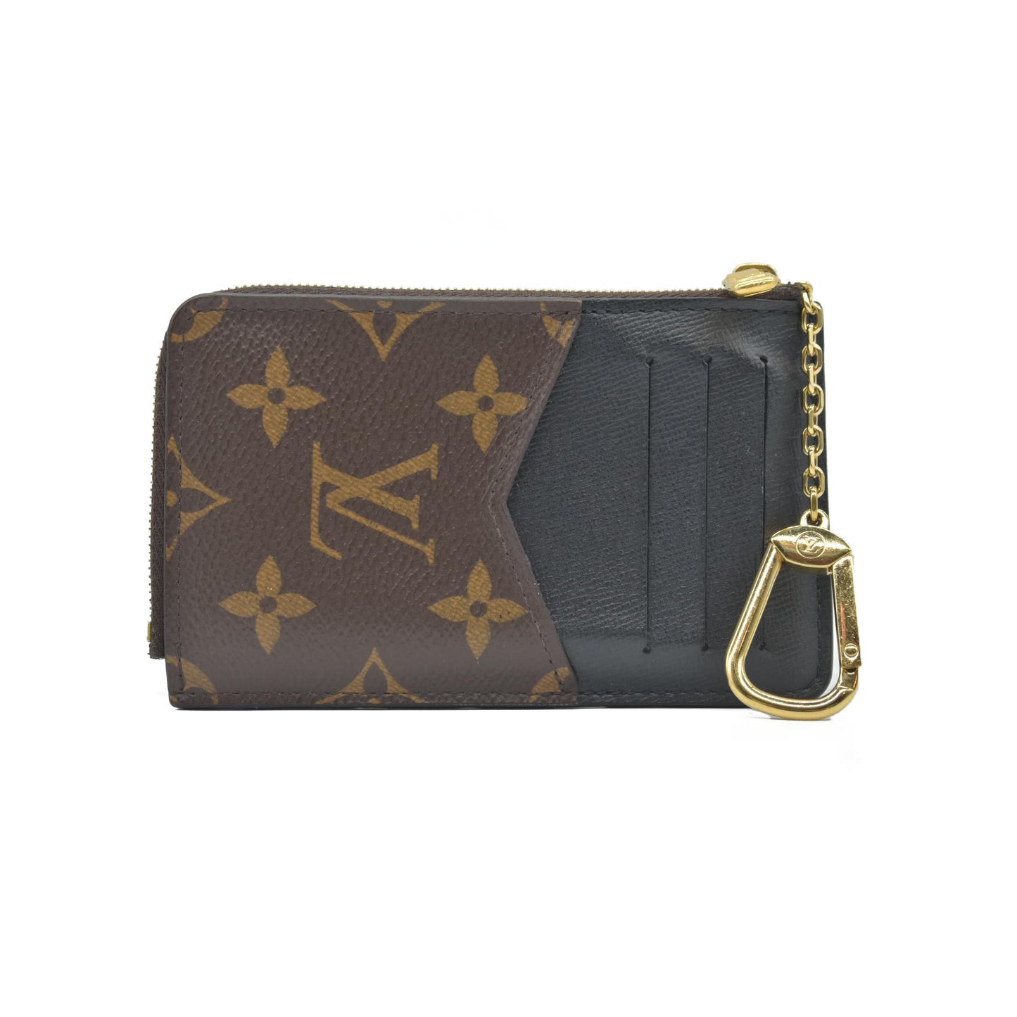 $675 Louis Vuitton Monogram Recto Verso Card Holder Black