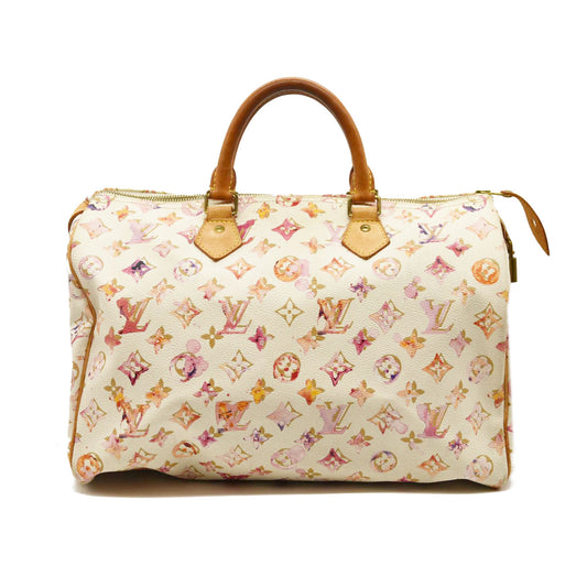 LOUIS VUITTON  Watercolor Aquarelle Speedy 35 White