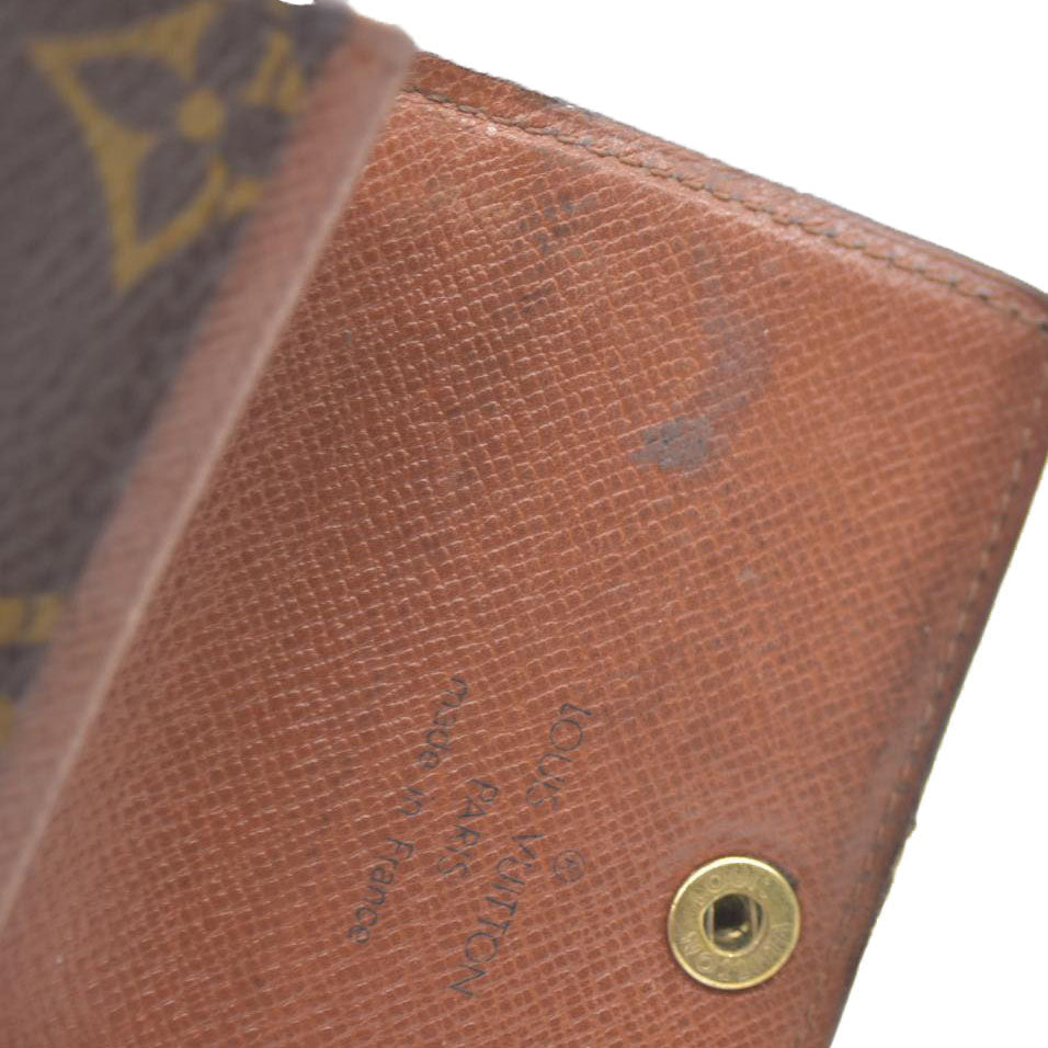 AUCTION $430 LOUIS VUITTON Monogram Plat Bifold Wallet Coin Case