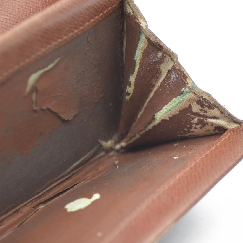 AUCTION $430 LOUIS VUITTON Monogram Plat Bifold Wallet Coin Case