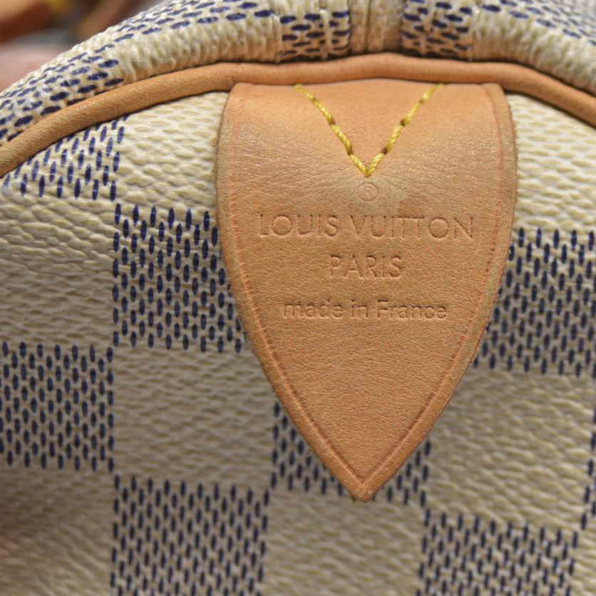 AUCTION $1550 Louis Vuitton Damier Azur Speedy 30 DU3028