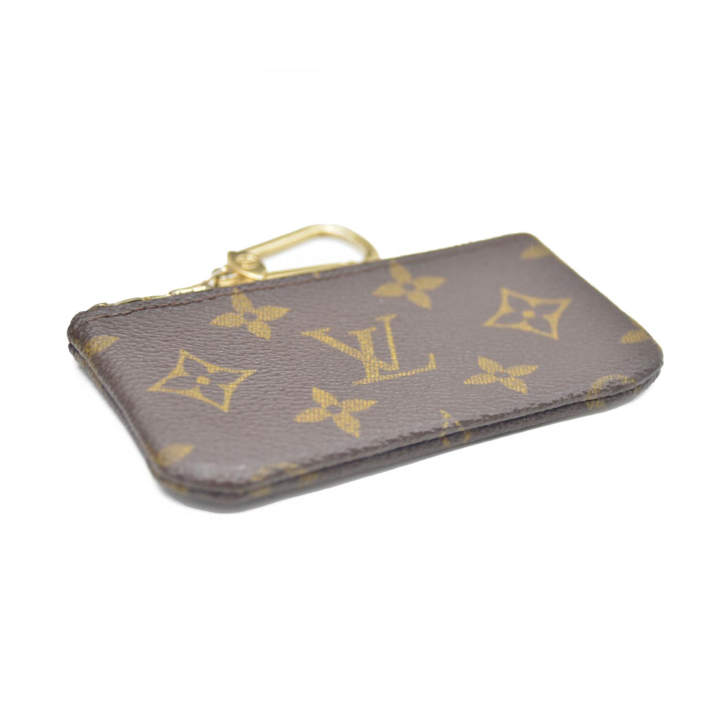 Louis Vuitton Monogram Pochette Cles Wallet Coin Purse Brown