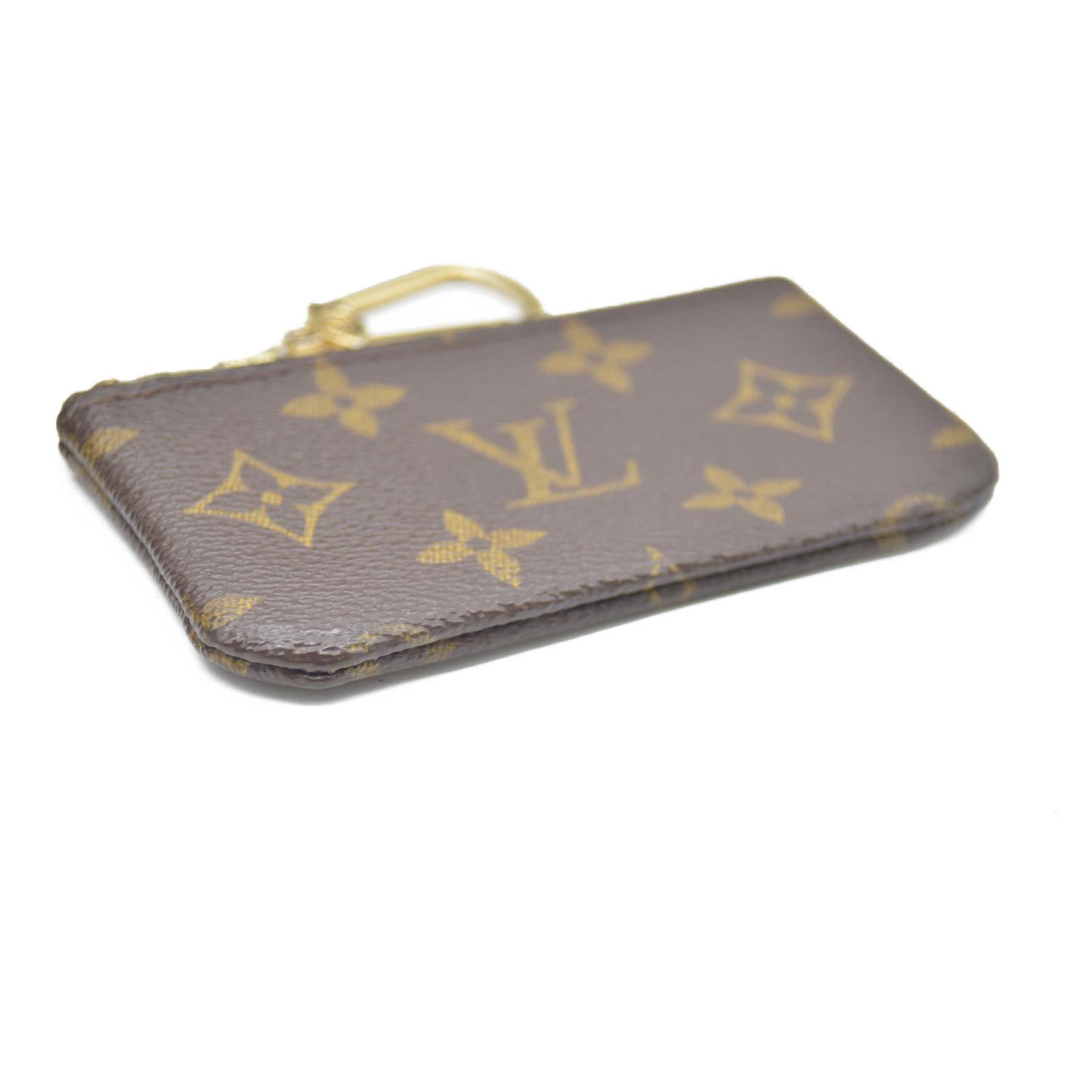 Louis Vuitton Monogram Pochette Cles Wallet Coin Purse Brown