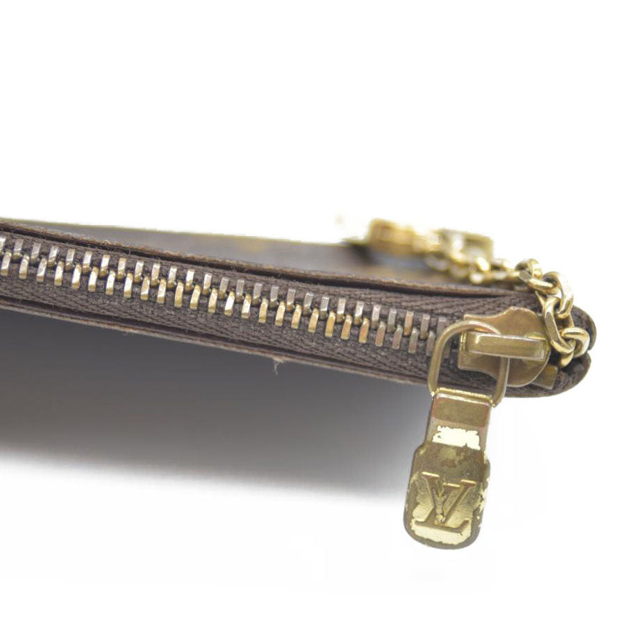 Louis Vuitton Monogram Pochette Cles Wallet Coin Purse Brown