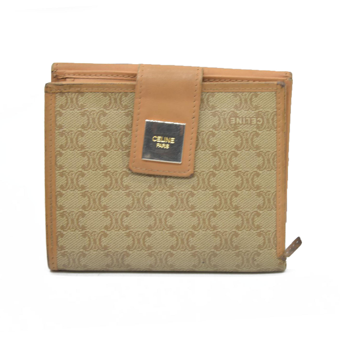 Celine Leather Printed French Purse