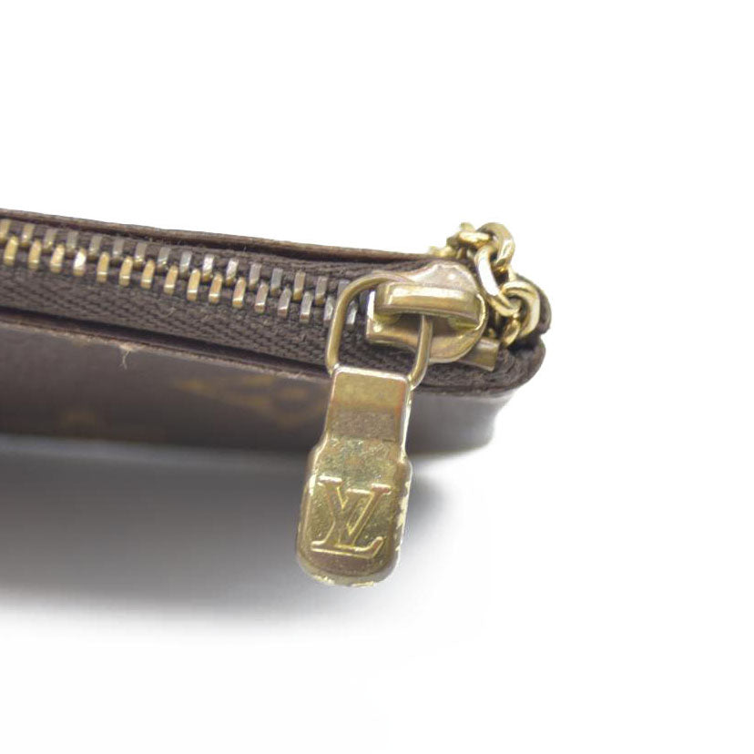 Louis Vuitton Monogram Pochette Cles Wallet Coin Purse Brown