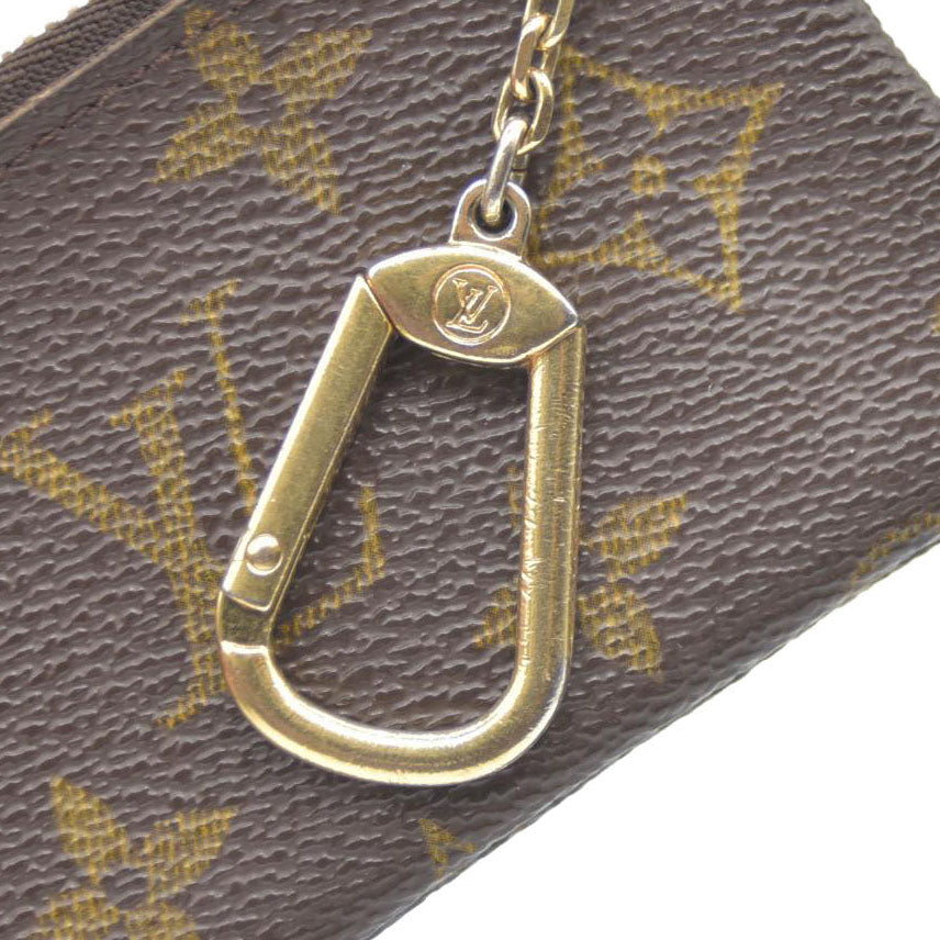 Louis Vuitton Monogram Pochette Cles Wallet Coin Purse Brown