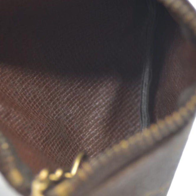 Louis Vuitton Monogram Pochette Cles Wallet Coin Purse Brown