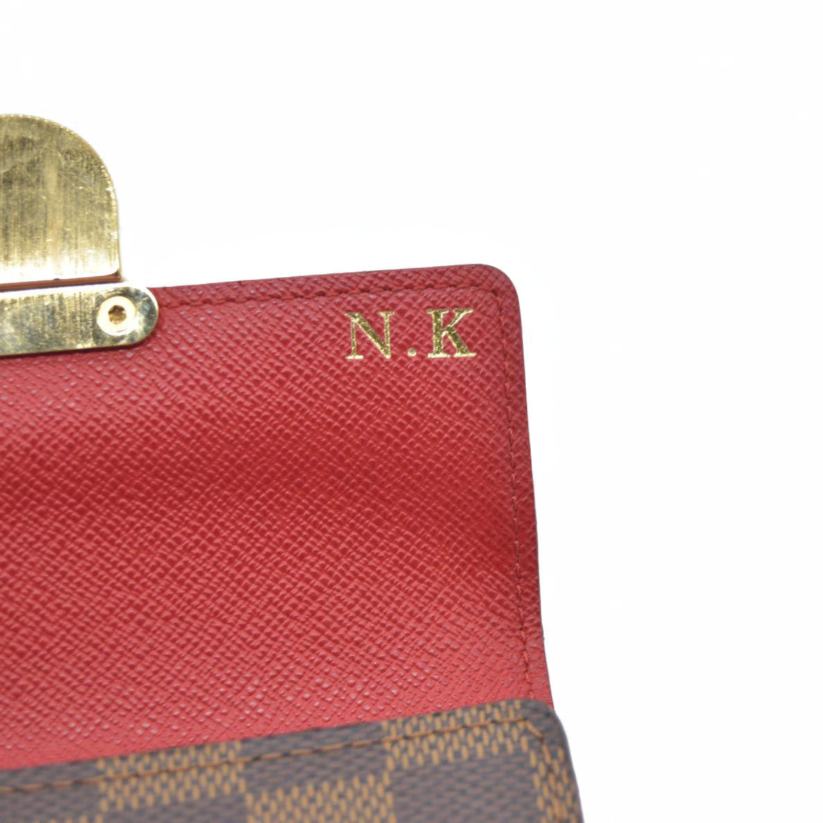 $750 LOUIS VUITTON Damier Ebene Koala Compact Wallet