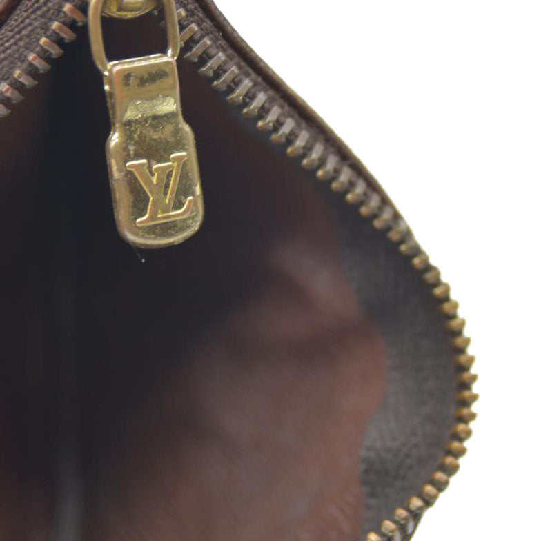 Louis Vuitton Monogram Pochette Cles Wallet Coin Purse Brown
