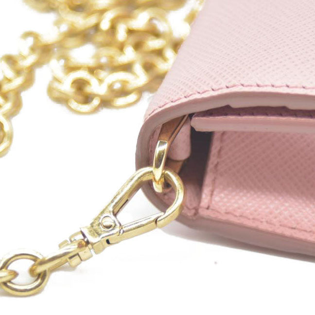 Prada  Saffiano Cahier Chain Wallet Petalo