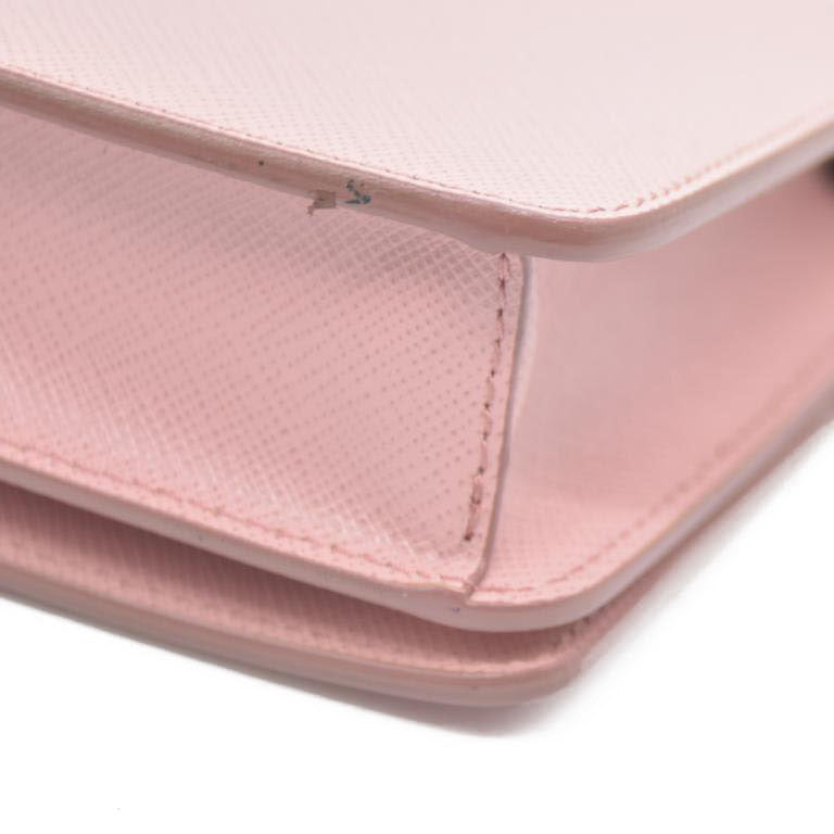 Prada  Saffiano Cahier Chain Wallet Petalo