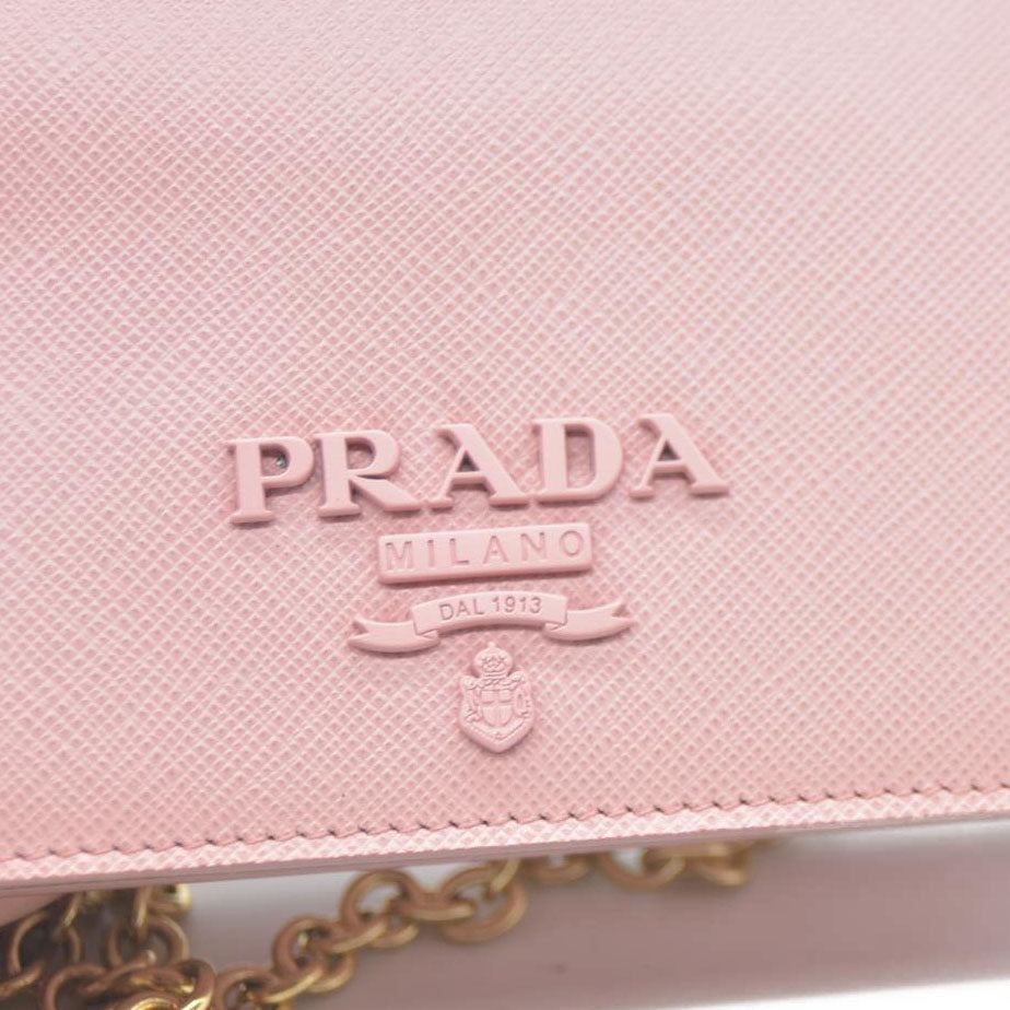 Prada  Saffiano Cahier Chain Wallet Petalo
