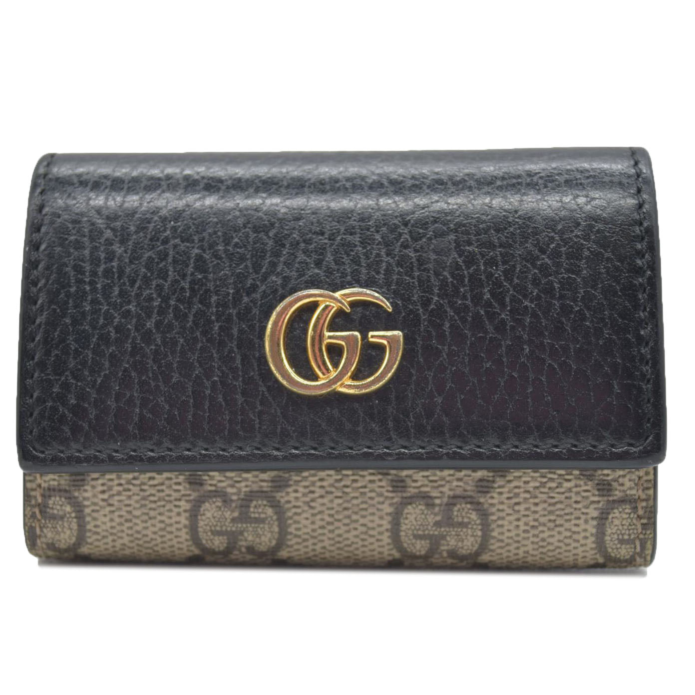 $550 GUCCI GG Supreme Marmont PVC Patent Leateher 6 Ring Key Case