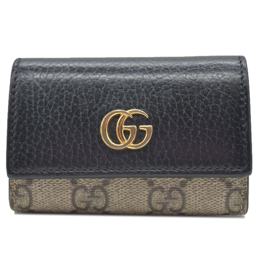 $550 GUCCI GG Supreme Marmont PVC Patent Leateher 6 Ring Key Case