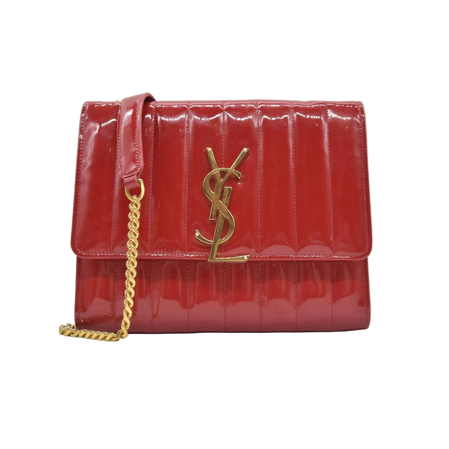 $1950 Saint Laurent  Patent Leather Patent Vicky Crossbody