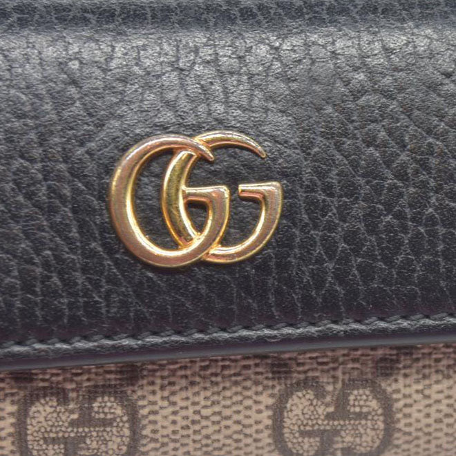 $550 GUCCI GG Supreme Marmont PVC Patent Leateher 6 Ring Key Case
