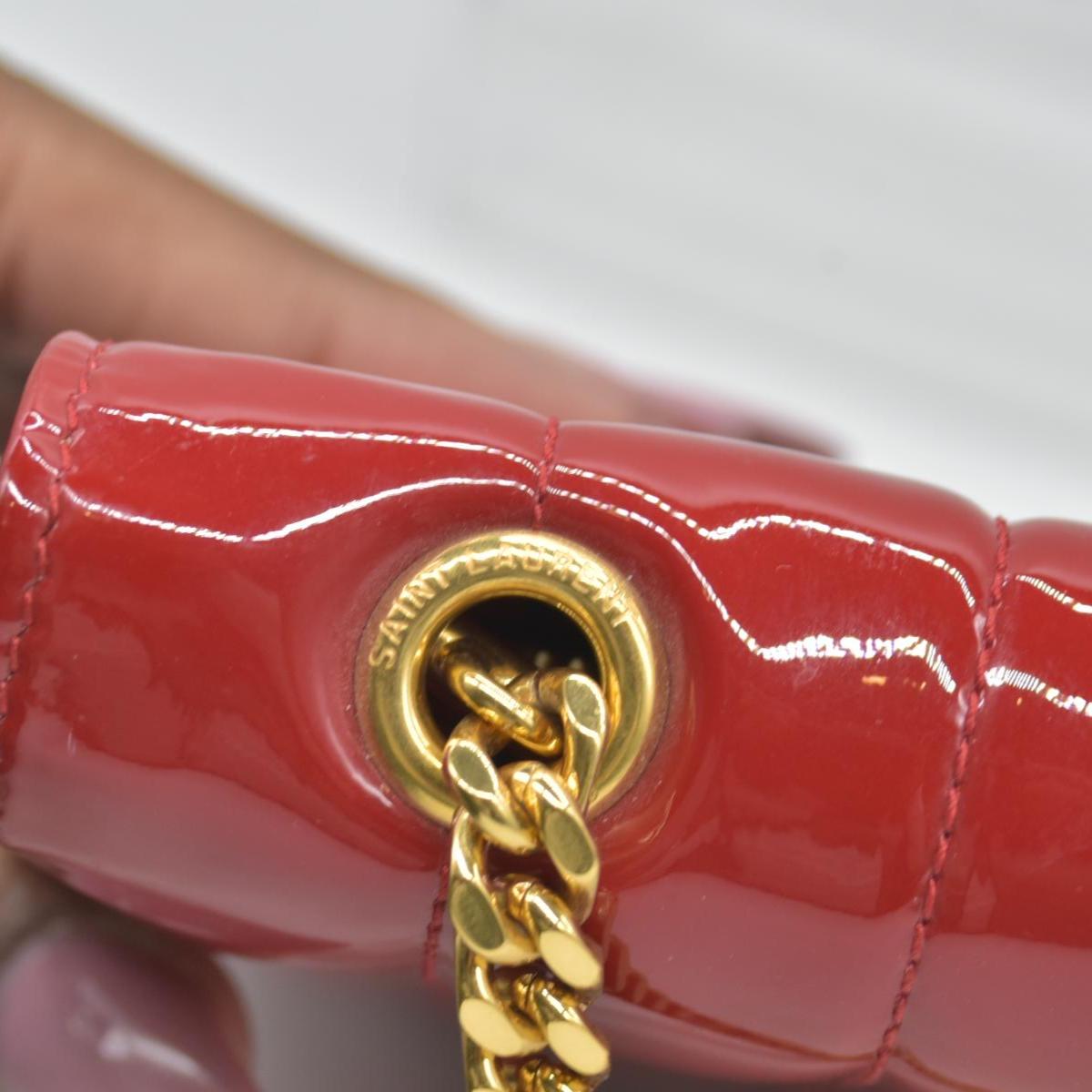 $1950 Saint Laurent  Patent Leather Patent Vicky Crossbody