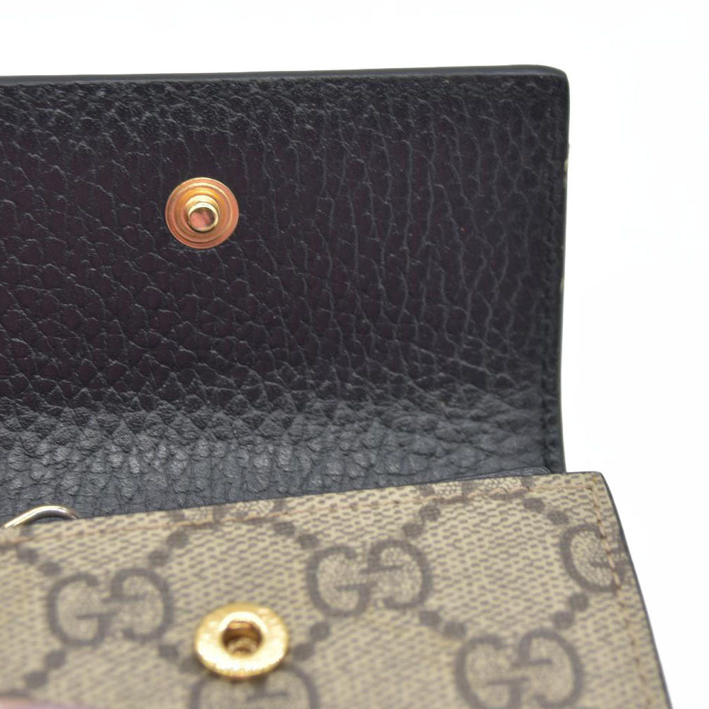$550 GUCCI GG Supreme Marmont PVC Patent Leateher 6 Ring Key Case