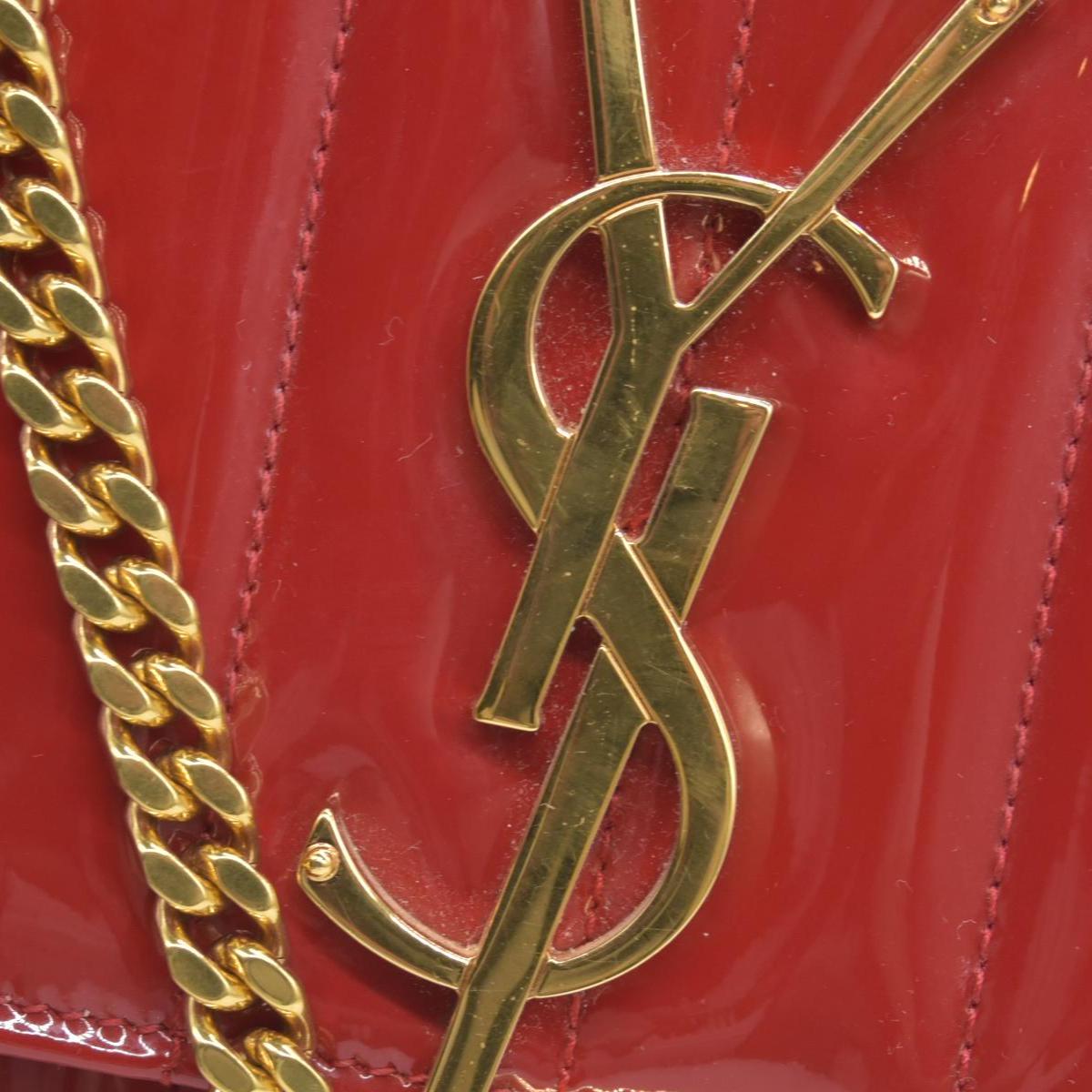 $1950 Saint Laurent  Patent Leather Patent Vicky Crossbody