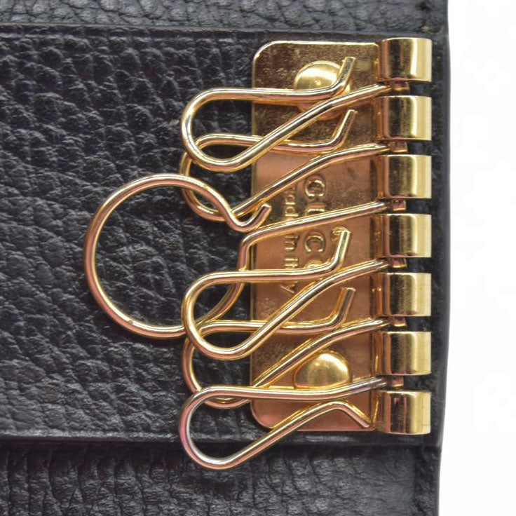 $550 GUCCI GG Supreme Marmont PVC Patent Leateher 6 Ring Key Case