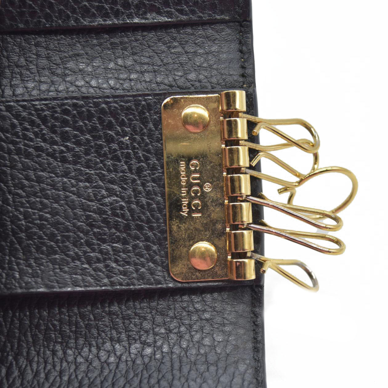 $550 GUCCI GG Supreme Marmont PVC Patent Leateher 6 Ring Key Case