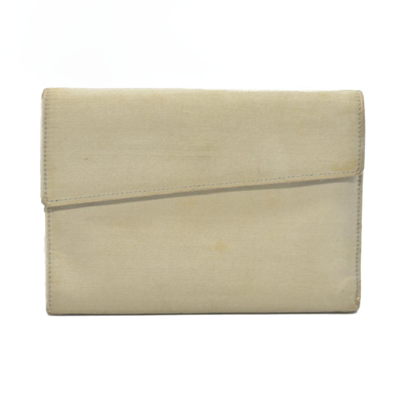 PRADA Logo Plate Nylon Trifold Wallet Beige