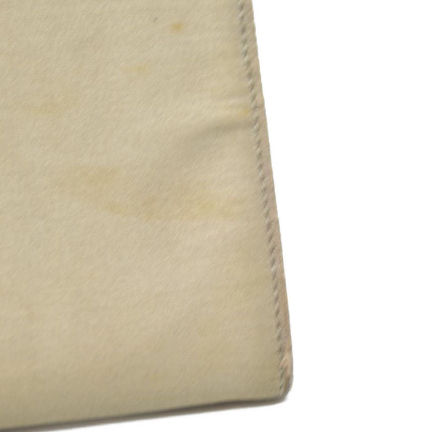 PRADA Logo Plate Nylon Trifold Wallet Beige