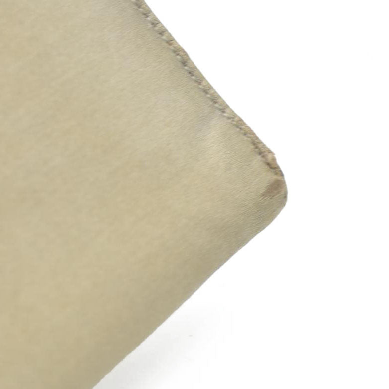 PRADA Logo Plate Nylon Trifold Wallet Beige