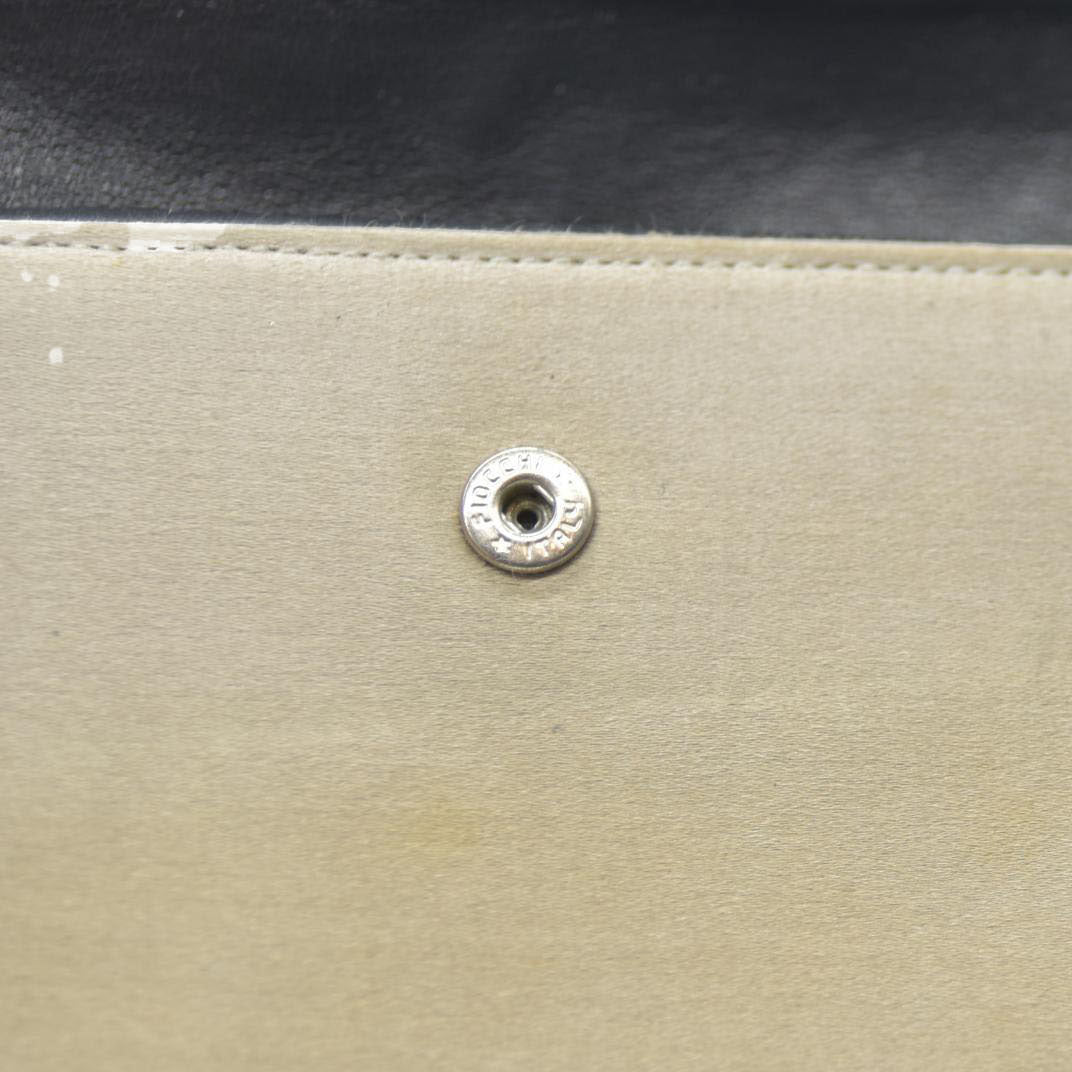 PRADA Logo Plate Nylon Trifold Wallet Beige