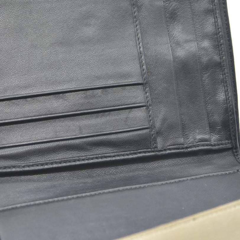 PRADA Logo Plate Nylon Trifold Wallet Beige