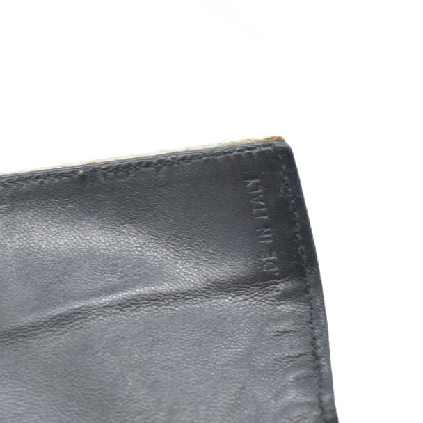 PRADA Logo Plate Nylon Trifold Wallet Beige