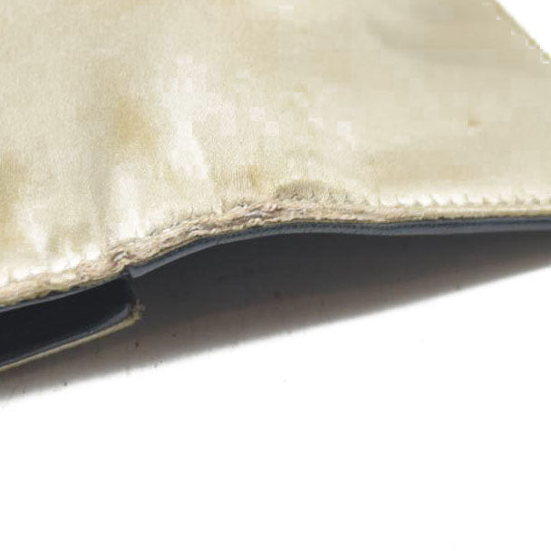 PRADA Logo Plate Nylon Trifold Wallet Beige