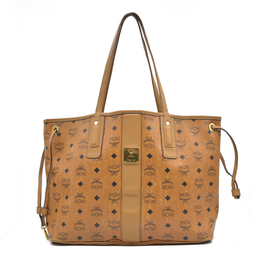 $770 MCM  Visetos Medium Liz Reversible Shopper Tote Cognac AUCTION USED (Copy)