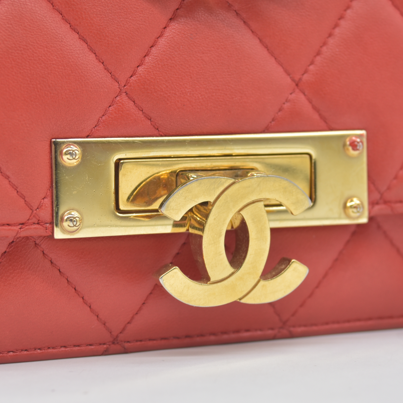 $3495 Chanel  Golden Class Wallet On Chain 2015 Red