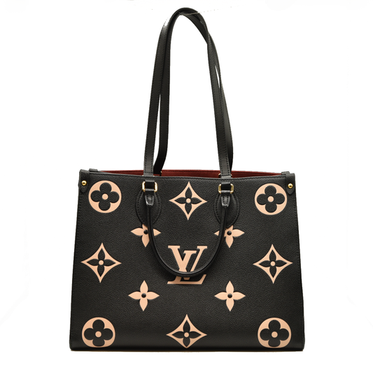 Louis Vuitton  Empreinte Monogram BiColor Giant Onthego MM Black Beige DU3250