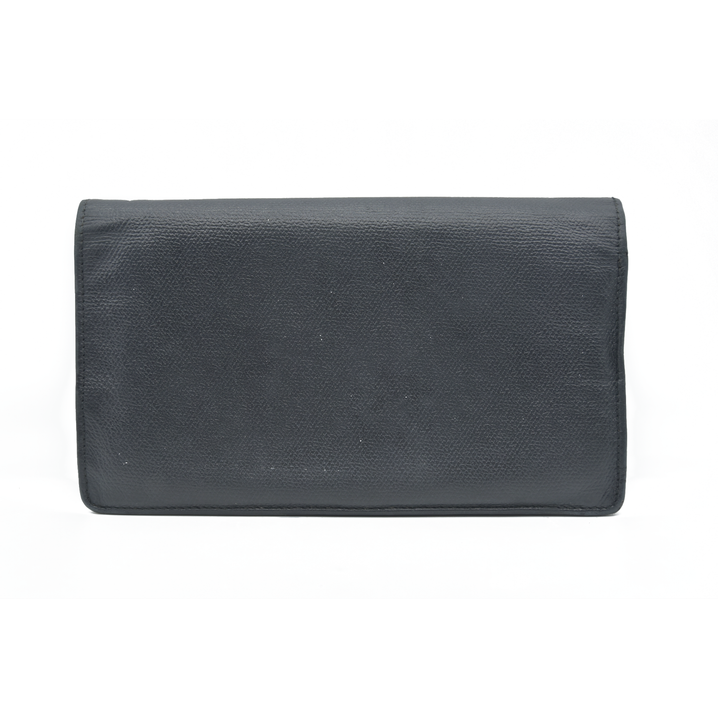 CHANEL CC Long Bifold Wallet Purse Leather Black