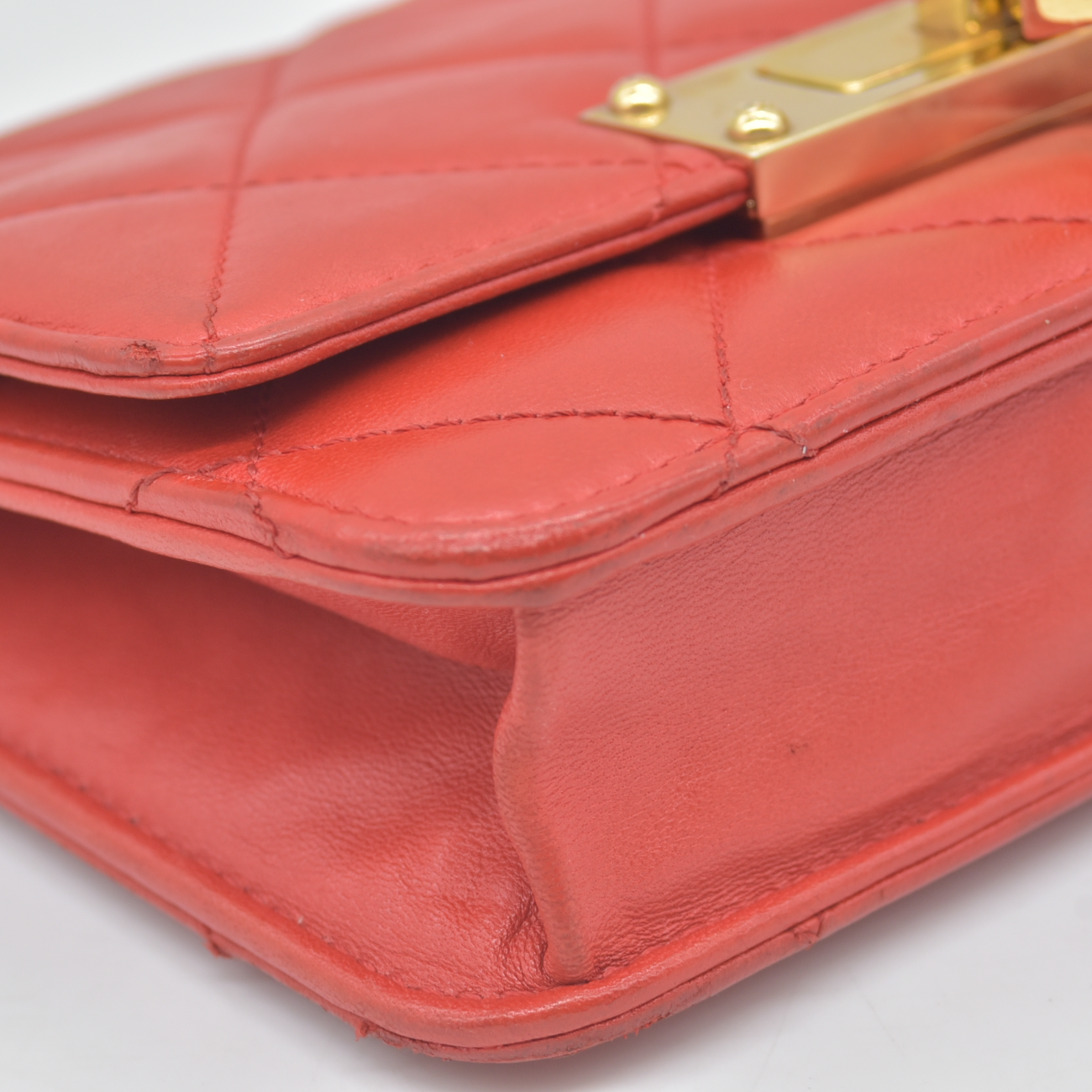 $3495 Chanel  Golden Class Wallet On Chain 2015 Red