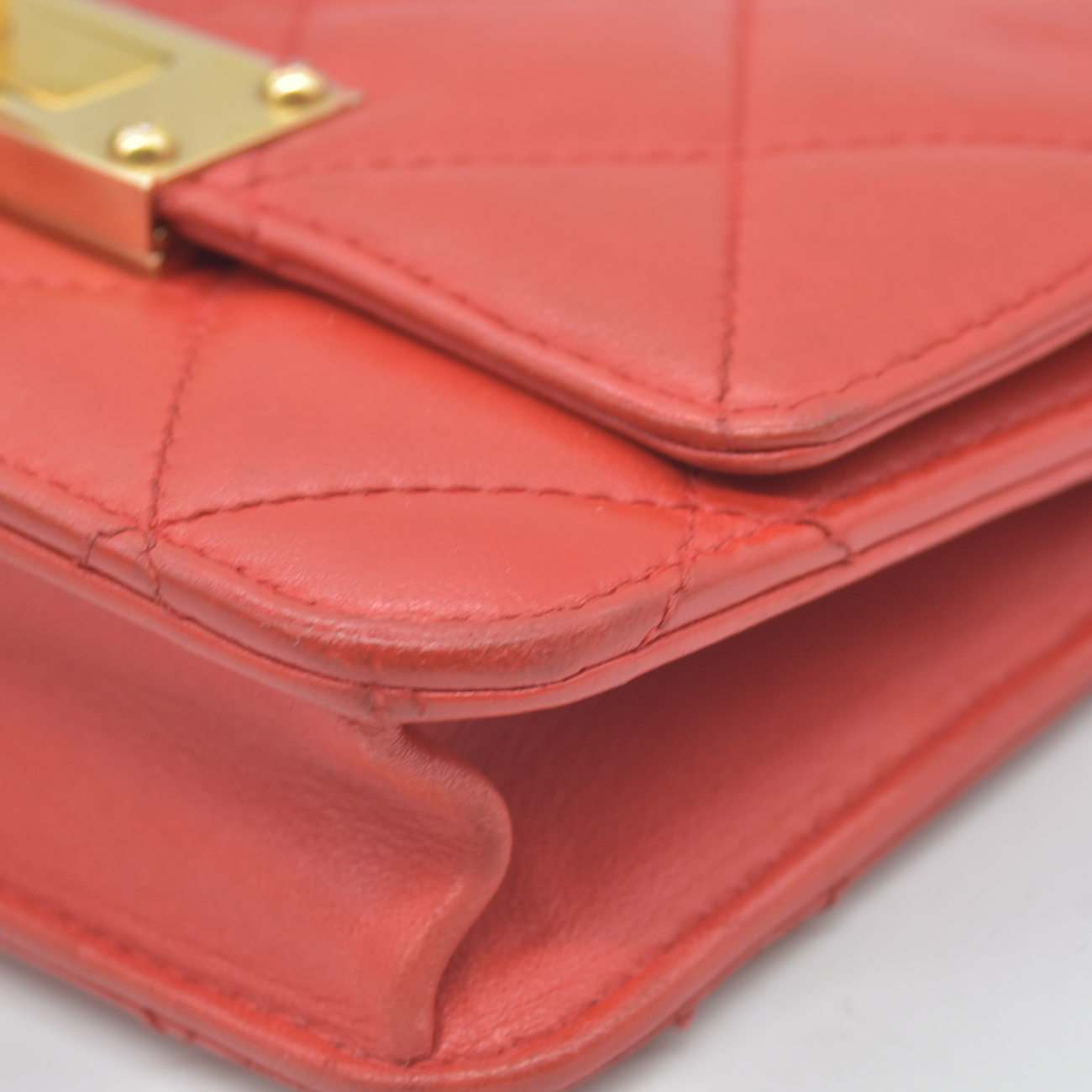 $3495 Chanel  Golden Class Wallet On Chain 2015 Red