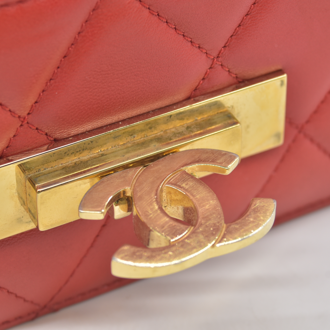 $3495 Chanel  Golden Class Wallet On Chain 2015 Red