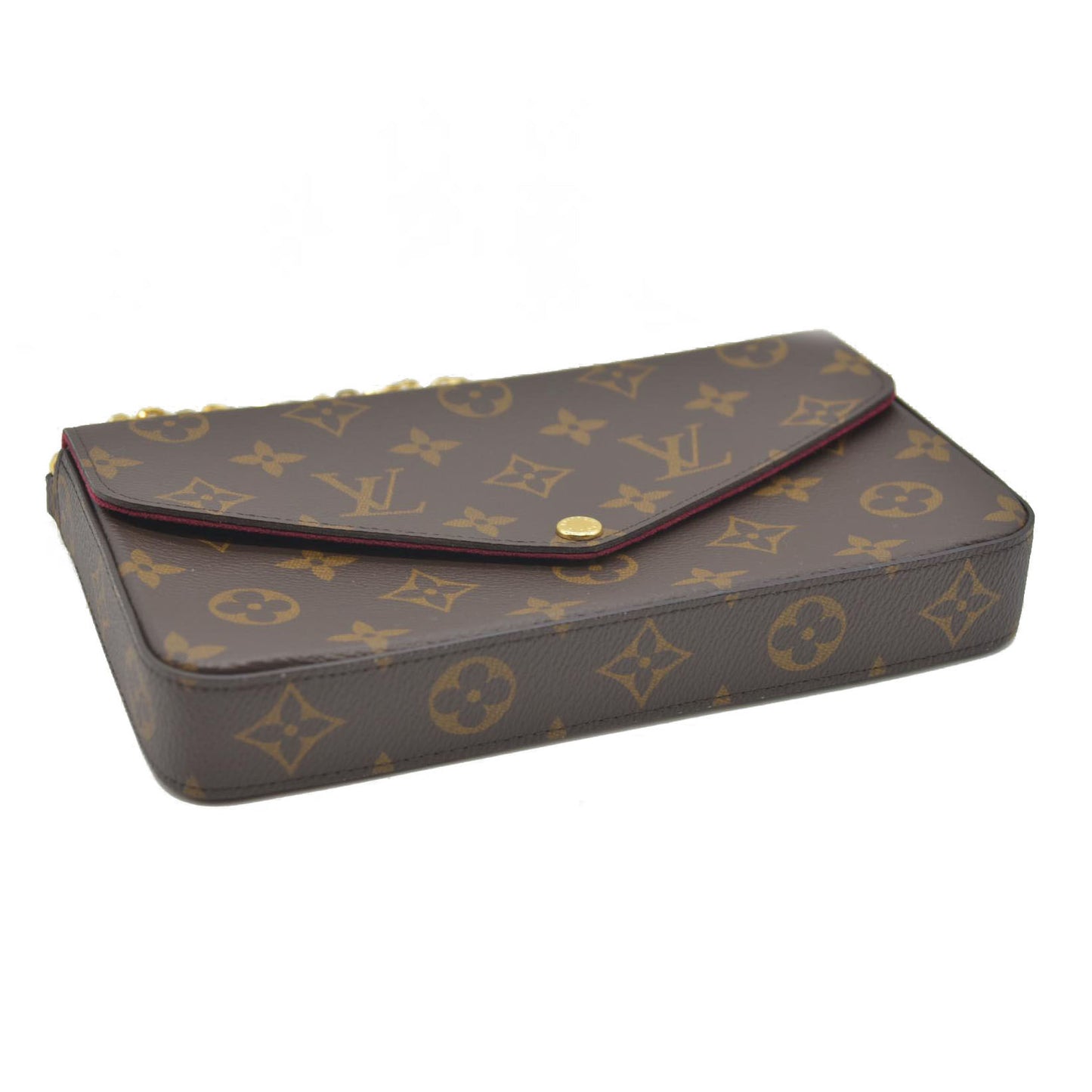 Louis Vuitton  Monogram Pochette Felicie Chain Wallet Fuchsia NM RFID