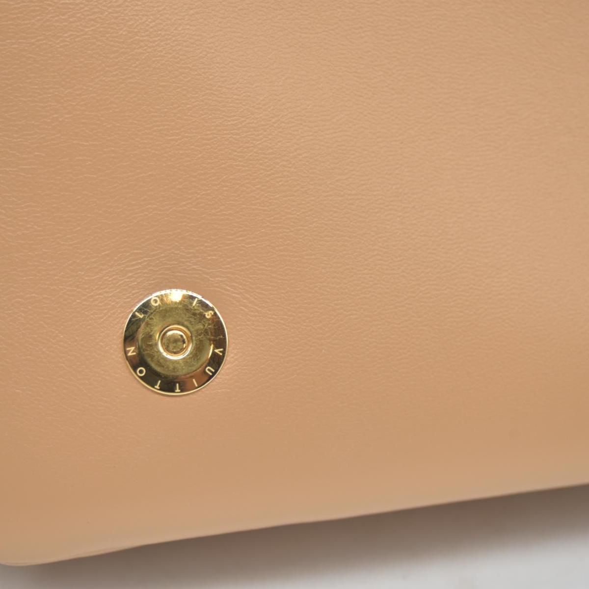 $3150 Louis Vuitton Lambskin Embossed Monogram Pochette Coussin Camel Color Transfer